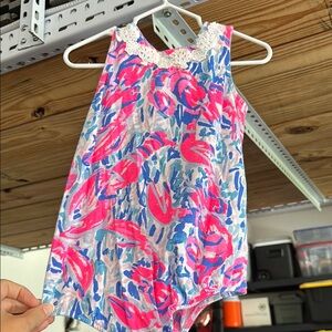 Lilly Pulitzer Pink and Blue Infant Romper